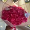 Handmade Satin Ribbon Rose Bouquet with Butterflies – 15 Roses