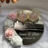 Pink & White Personalized Mirror Engagement Platter