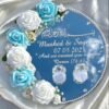 Blue & White Personalized Mirror Engagement Platter