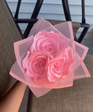 Handmade Satin Ribbon Rose Mini Bouquet