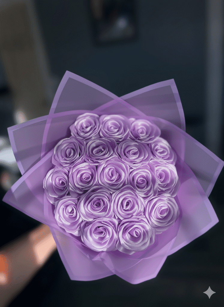 Trending Ribbon Roses Handmade Satin Ribbon Roses Bouquet – Deluxe - CutesyKrafted