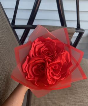 Handmade Satin Ribbon Rose Mini Bouquet
