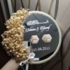 Personalized Islamic Engagement Mirror Tray with Dried Flowers