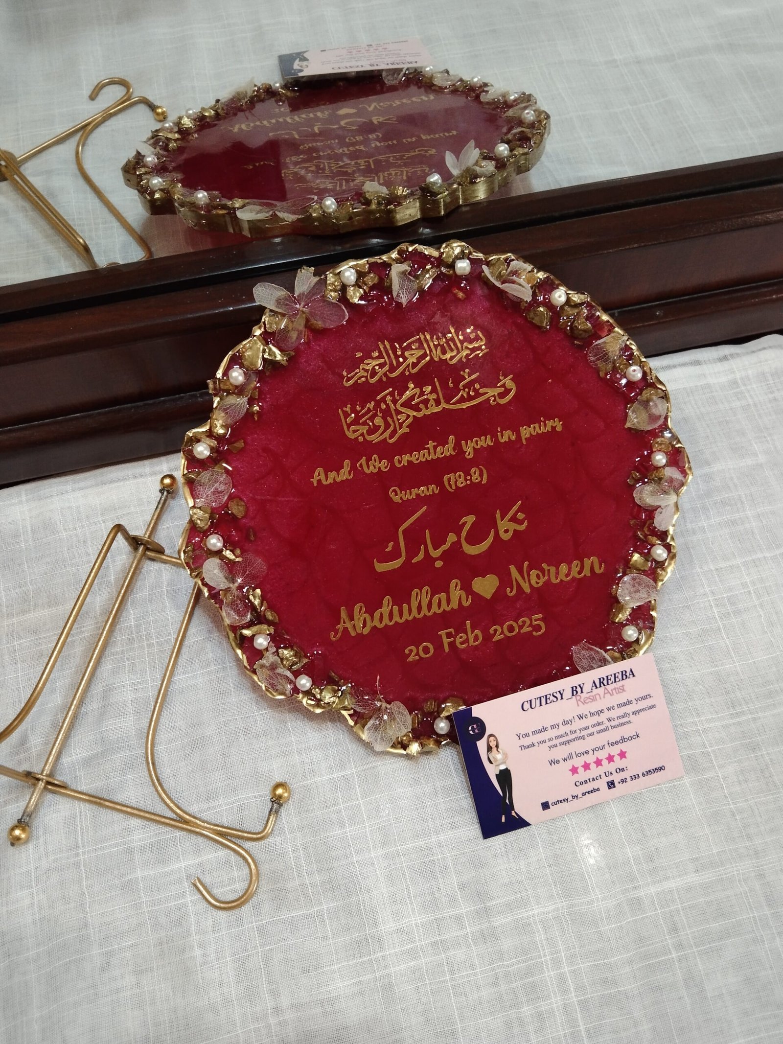 Royal Resin Nikkah Frame with Metal Stand