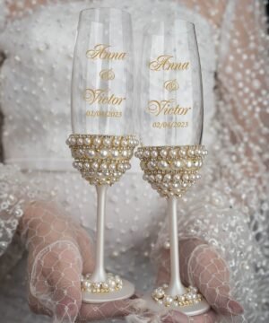 Pearl Doodh Pilai Glass personalized with Names