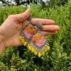 Sunshine Bloom Handmade Yellow Resin Floral Jhumkey