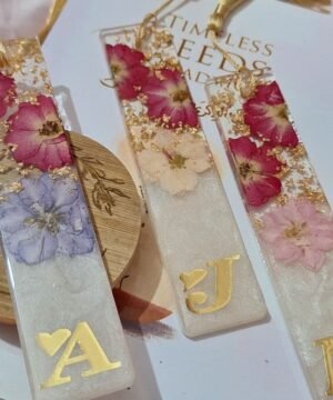 Initial Floral Resin Bookmarks