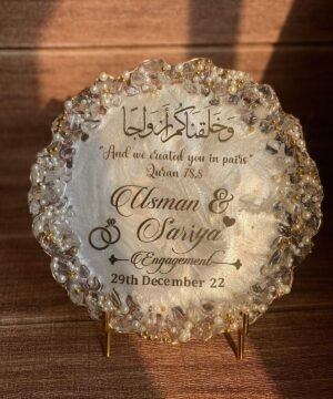 Dreamy Resin Nikkah Frame with metal Stand