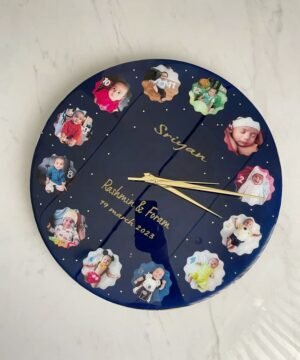 Personalized Baby Photo Resin Wall Clock with Birth Details