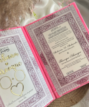 Minimal Personalized Velvet Nikkah Nama Booklet