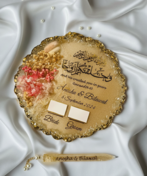 Golden Floral Resin Signature Frame