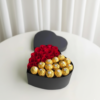 Heart-Shaped Ferrero Rocher & Red Rose Gift Box