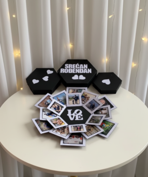 Personalized 3 Layers Picture Hexagon Explosion Card