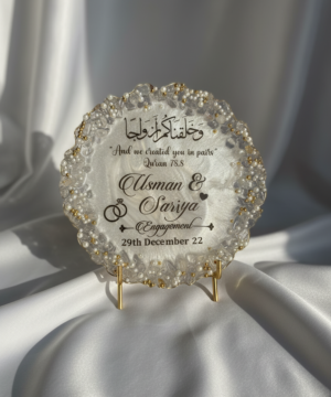 Dreamy Resin Nikkah Frame with metal Stand