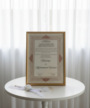 Dreamy Nikkah Nama Certificate Frame