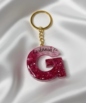 Personalized Glitter Resin Alphabet Keychains