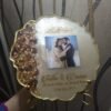 Golden Rosey Personalized Resin Anniversary Frame