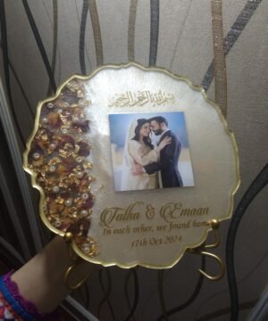 Golden Rosey Personalized Resin Anniversary Frame