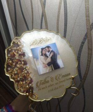 Golden Rosey Personalized Resin Anniversary Frame
