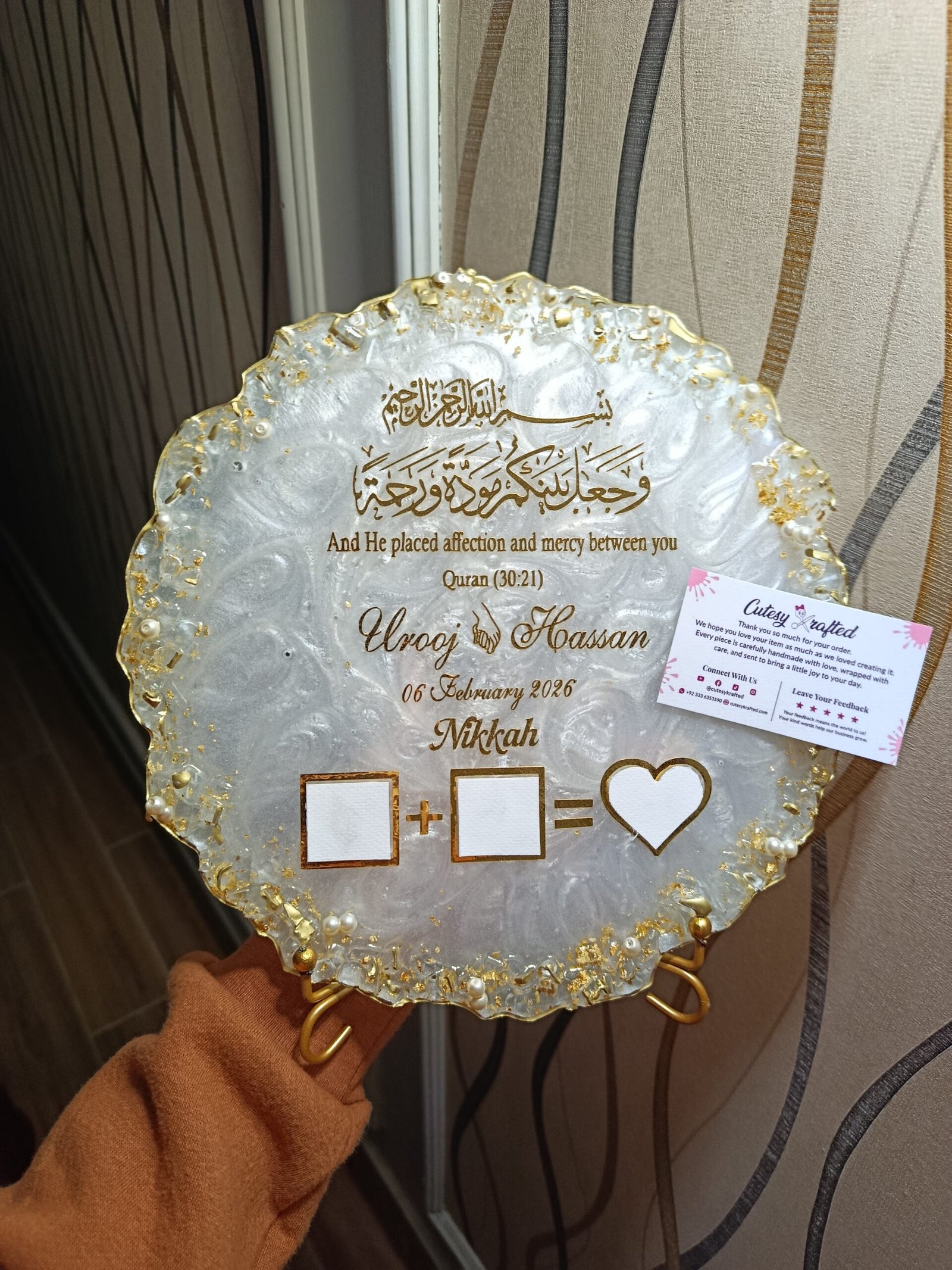 Personalized Crystal Resin Thumbprint Frame