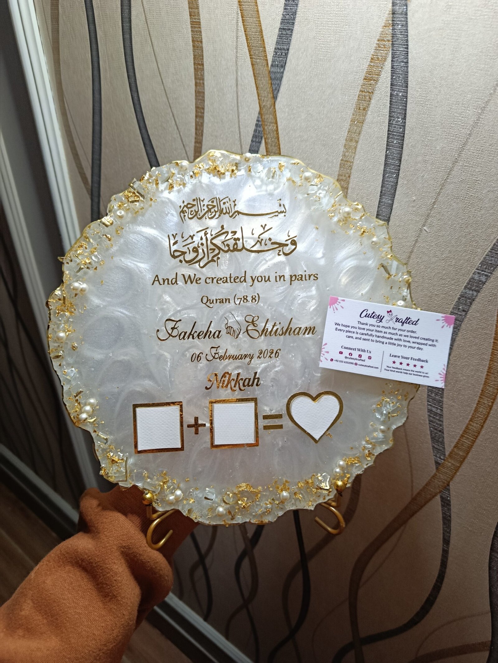 Personalized Crystal Resin Thumbprint Frame