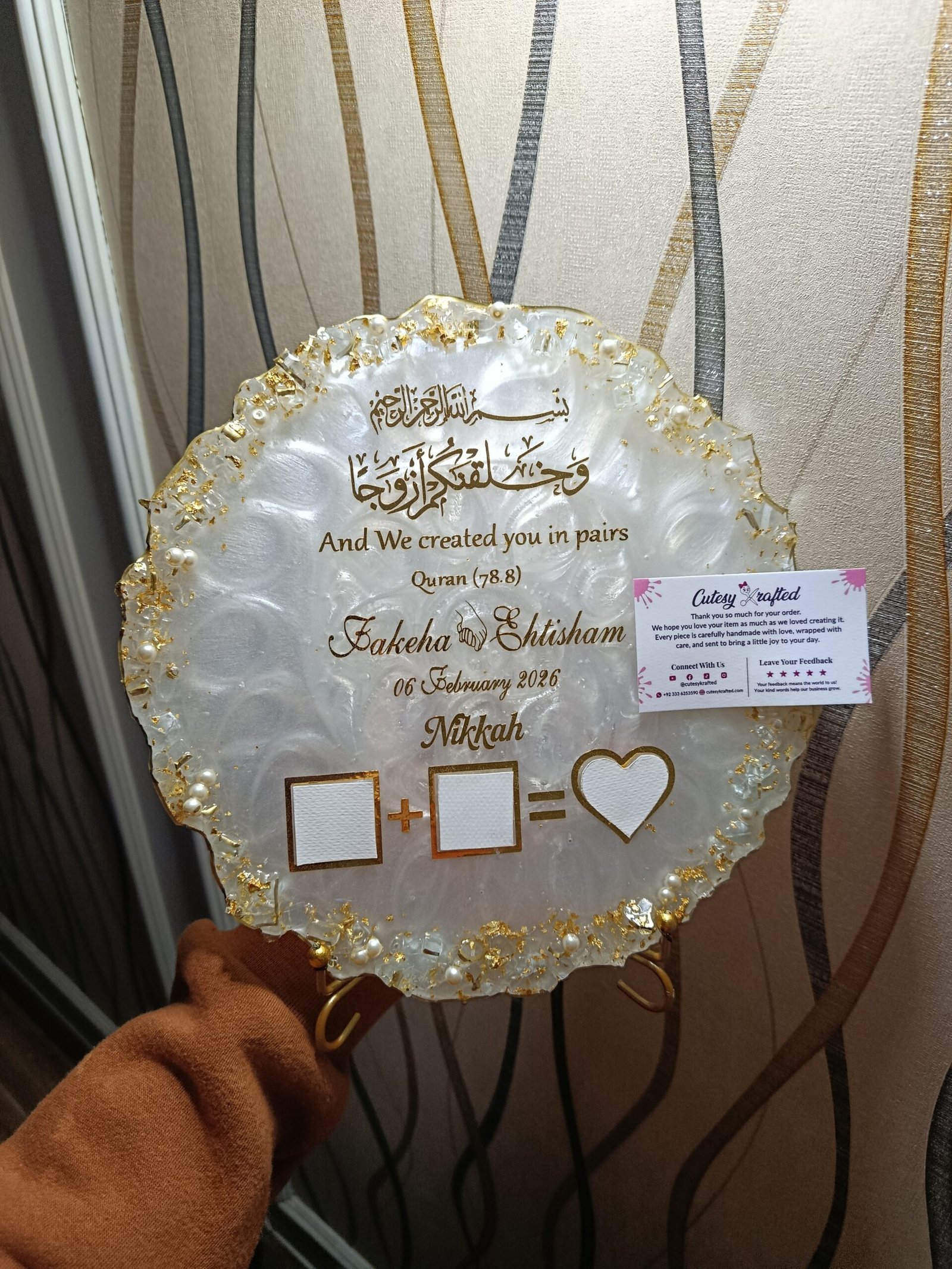 Personalized Crystal Resin Thumbprint Frame