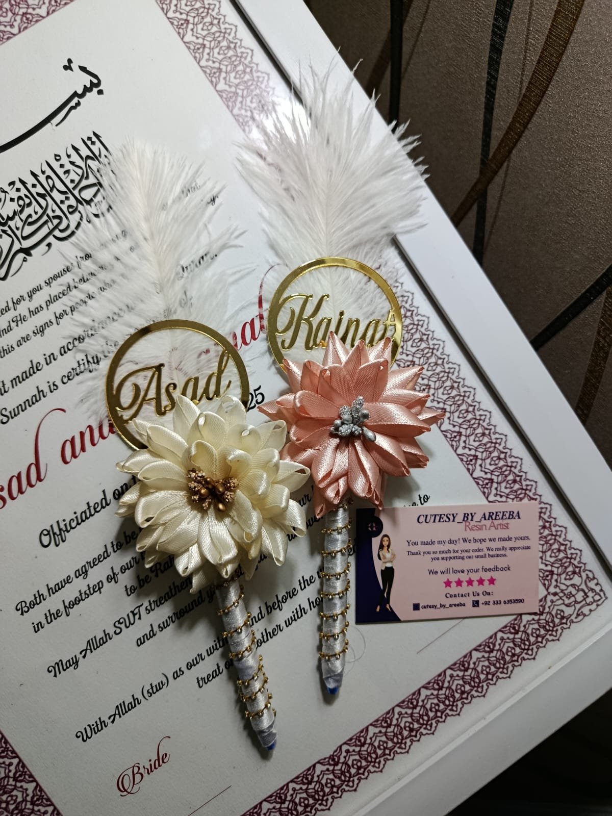 Dreamy Couple Nikkah Pens Personalized - Set of 2 Pens