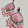 Handmade Blossom Pink Resin Floral Jhumkey