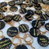 Personalized Black & Gold Name Resin Keychains