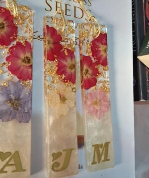 Initial Floral Resin Bookmarks