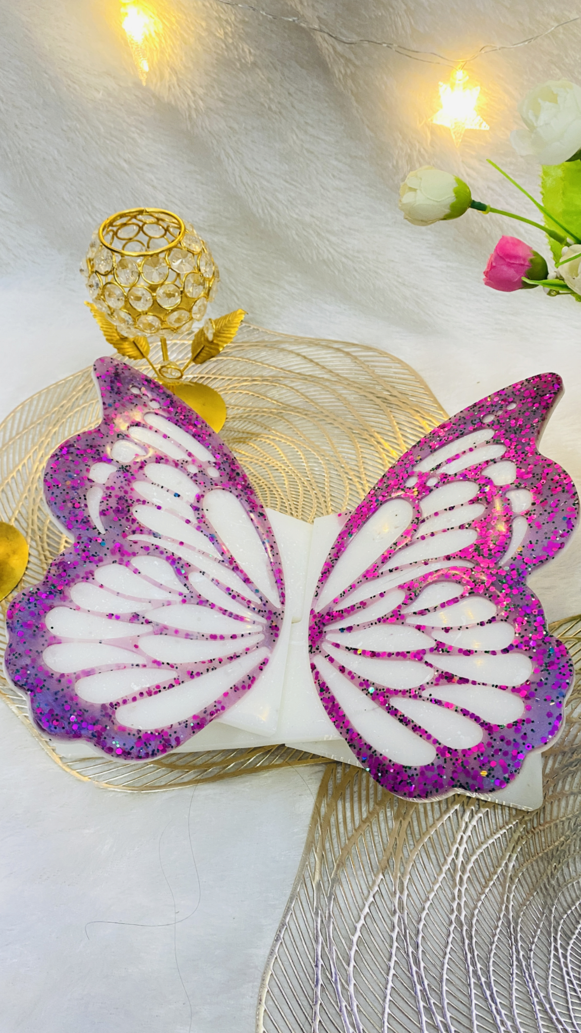 Luxury Butterfly Design Resin Quran Rehal