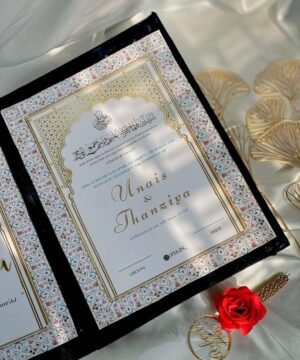 Elegant Personalized Velvet Nikkah Nama Booklet