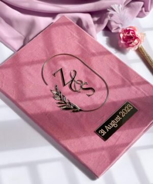 Minimal Personalized Velvet Nikkah Nama Booklet