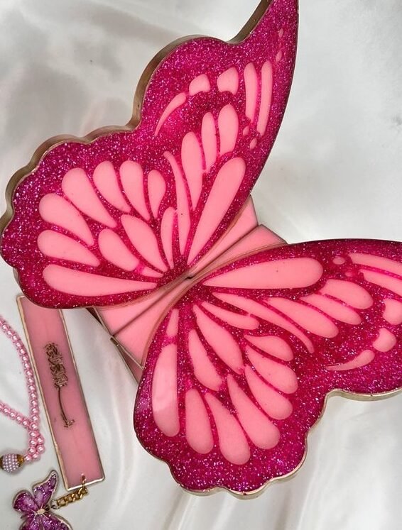 Luxury Butterfly Design Resin Quran Rehal