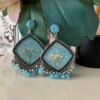 Sky Blue Floral Resin Jhumkay