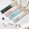 Personalized Name Resin Bookmarks with Gold Flakes & Tassel