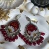 Red & Silver Floral Resin Jhumkay