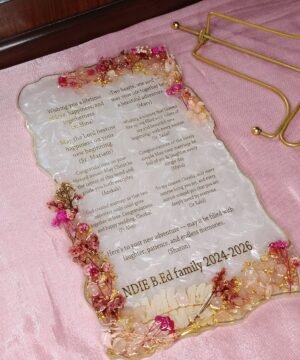Personalized Floral Resin Message Frame
