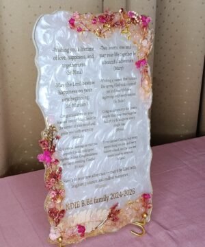 Personalized Floral Resin Message Frame