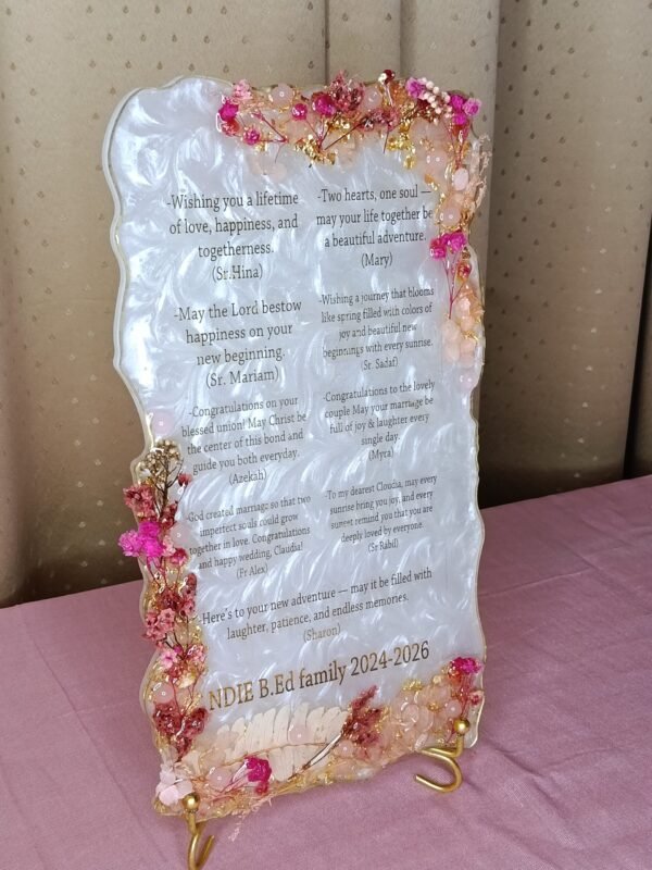 Personalized Floral Resin Message Frame - CutesyKrafted