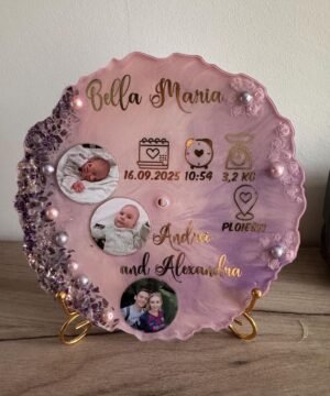 Personalized Resin Baby First Year Memory Photo Board