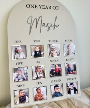 Personalized Resin Baby First Year Memory Photo Board