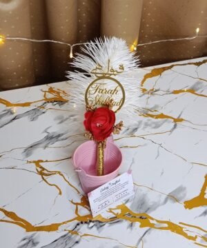 Personalized 2 in 1 Floral Nikkah Pen with Feather