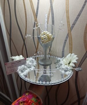 Personalised Floral Mirror Doodh Pilai Glass