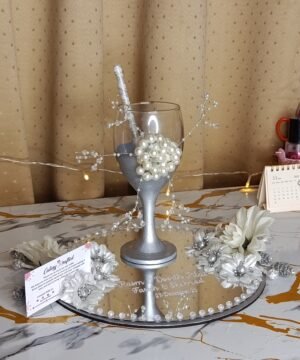 Personalised Floral Mirror Doodh Pilai Glass