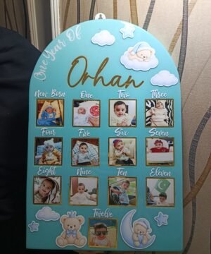 Personalized Resin Baby First Year Memory Photo Board