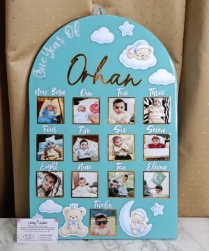 Personalized Resin Baby First Year Memory Photo Board
