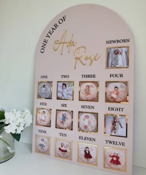 Personalized Resin Baby First Year Memory Photo Board