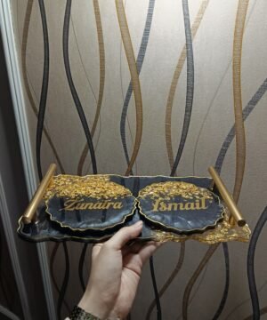 Personalized Resin Tray & Coasters Set
