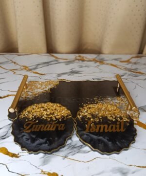Personalized Resin Tray & Coasters Set